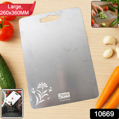 Apex Large Stainless Steel Multipurpose Chopping  Cutting Board (260x360mm  1 Pc) - Zidbik