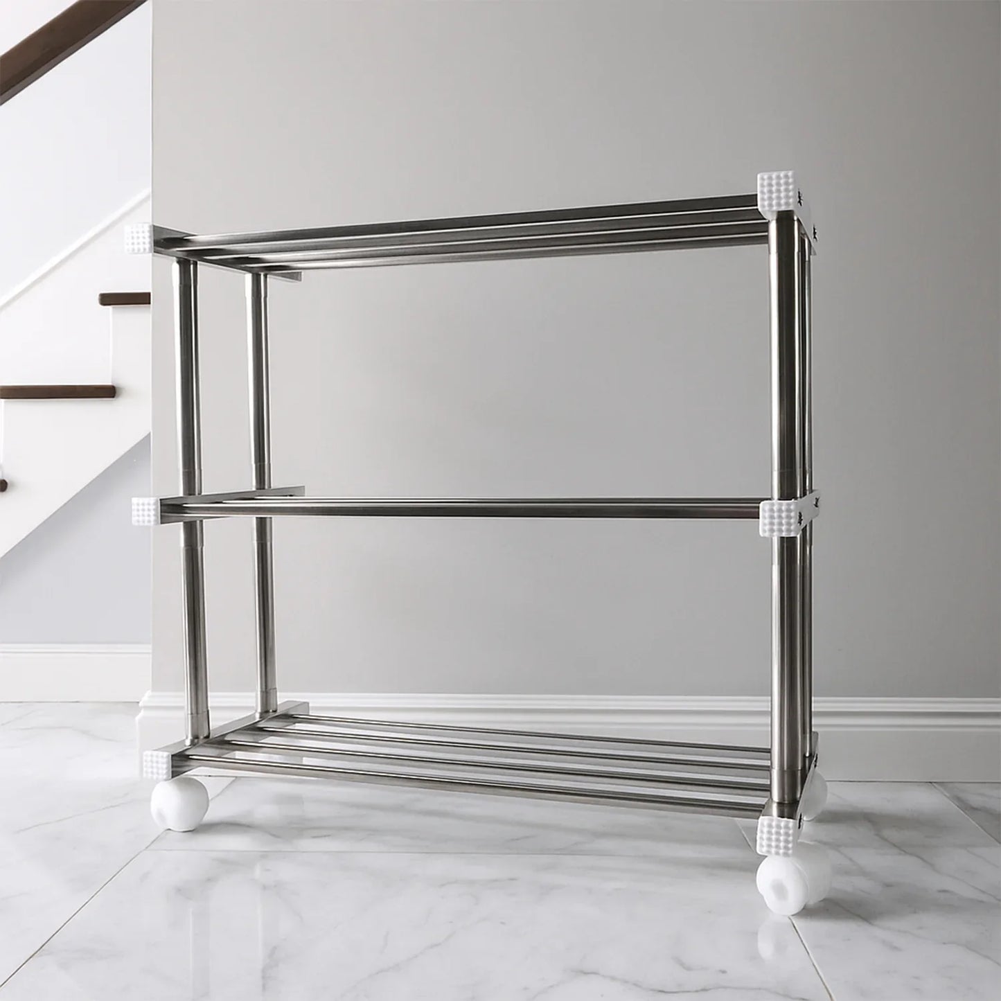 Supermom Stainless Steel Multipurpose Shoe Storage Rack - (1 Pc) - Zidbik