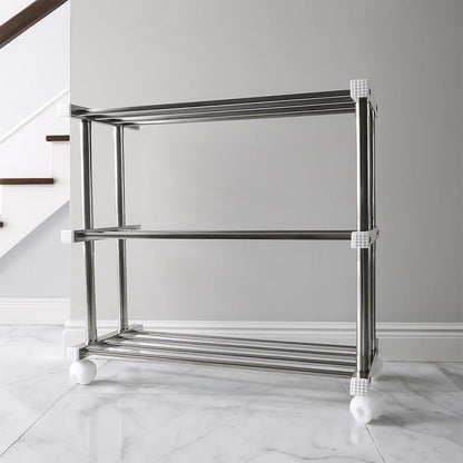 Supermom Stainless Steel Multipurpose Shoe Storage Rack - (1 Pc) - Zidbik