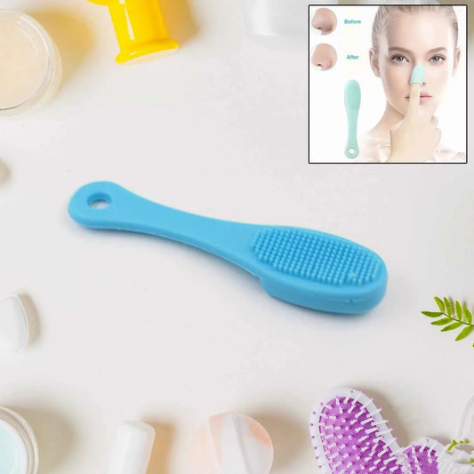 Silicone Facial Cleansing Brush - Makeup Cleaning Tool Finger Wash Face Scrubber (1 Pc Mix Color) - Zidbik