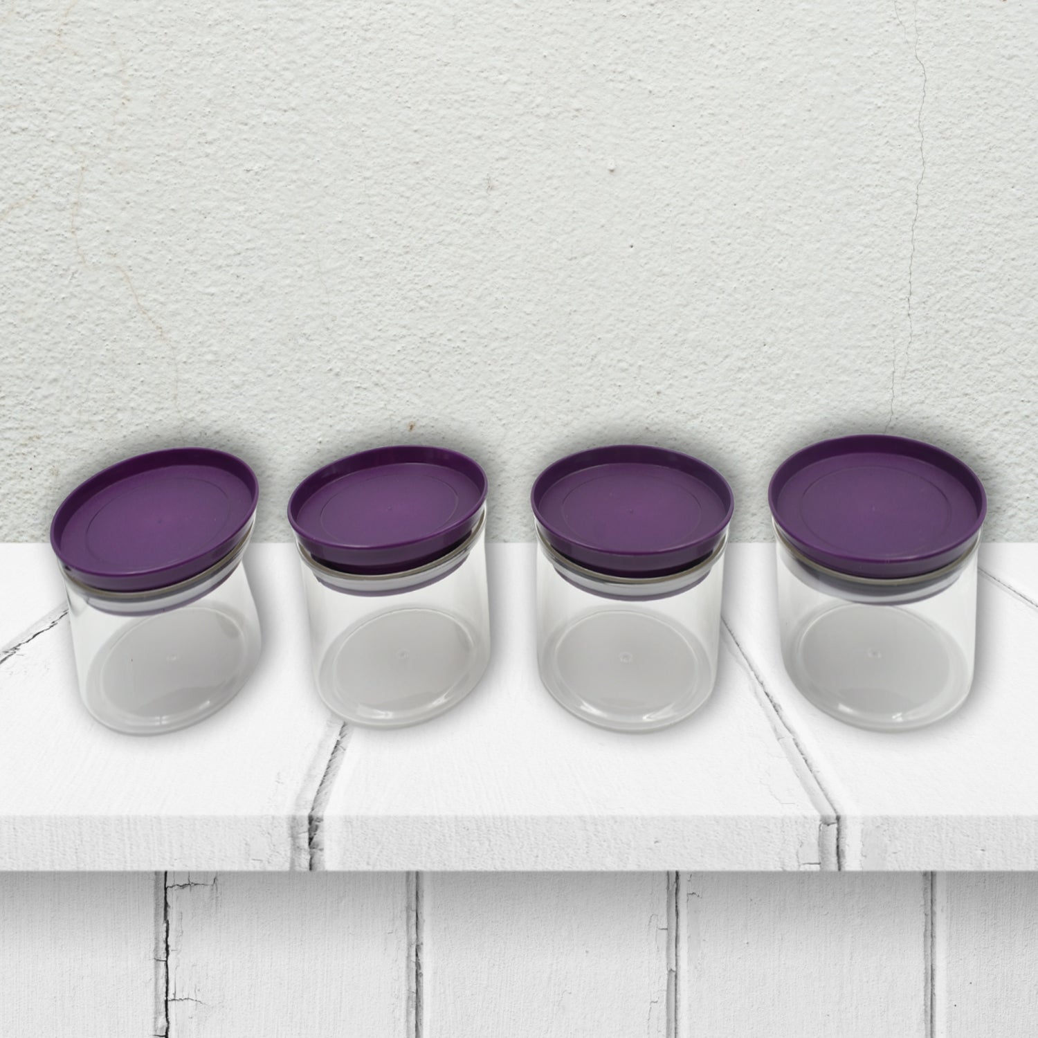 5550 Airtight Plastic 4 Pc Storage Container Set With Tray Dry Fruit Plastic Storage Container Tray Set With Lid  Serving Tray For Kitchen - Zidbik