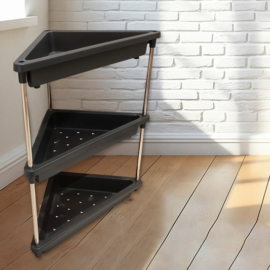 3-layer Multipurpose Plastic Corner Storage Rack - Zidbik