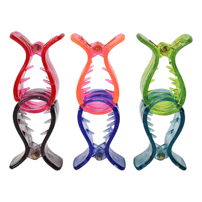 Big Hair Clips For Girls Kids Hair Accessories (6 Pcs Set  Transparent) - Zidbik