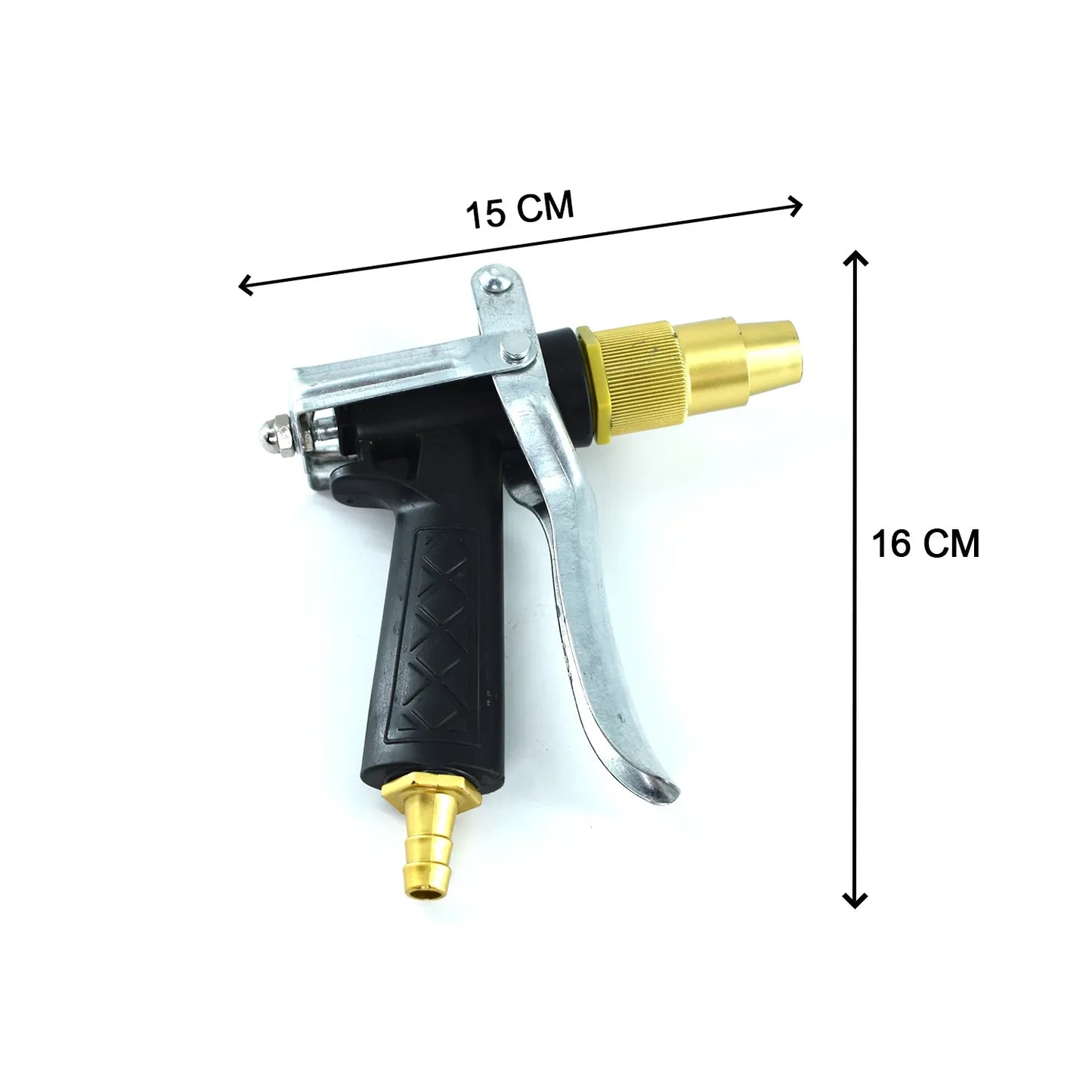 1608 Durable Gold Plated Metal Trigger Hose Nozzle Water Lever Spray - Zidbik