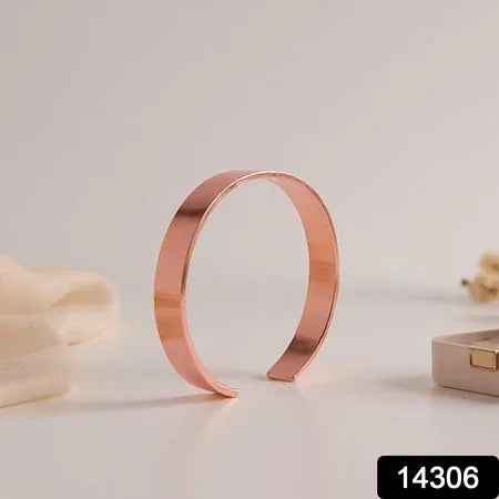 Elegant Rose Gold-plated Open Cuff Bracelet Kada (1 Pc) - Zidbik