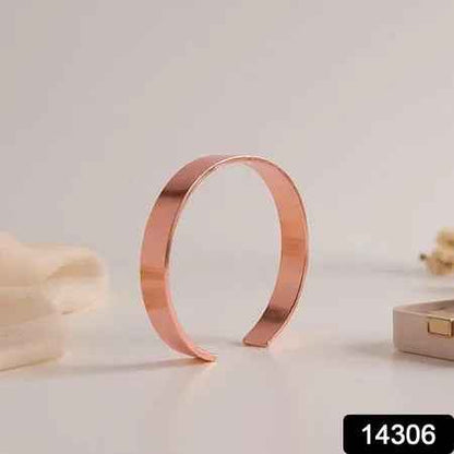 Elegant Rose Gold-plated Open Cuff Bracelet Kada (1 Pc) - Zidbik