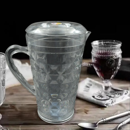 3692 Mocktail Pet Jug Plastic Jug With Lid Drinking Beverage Jag Transparent Tableware Reusable Bpa Free Plastic Water Jug For Home Use Perfect For Home Restaurants - Zidbik