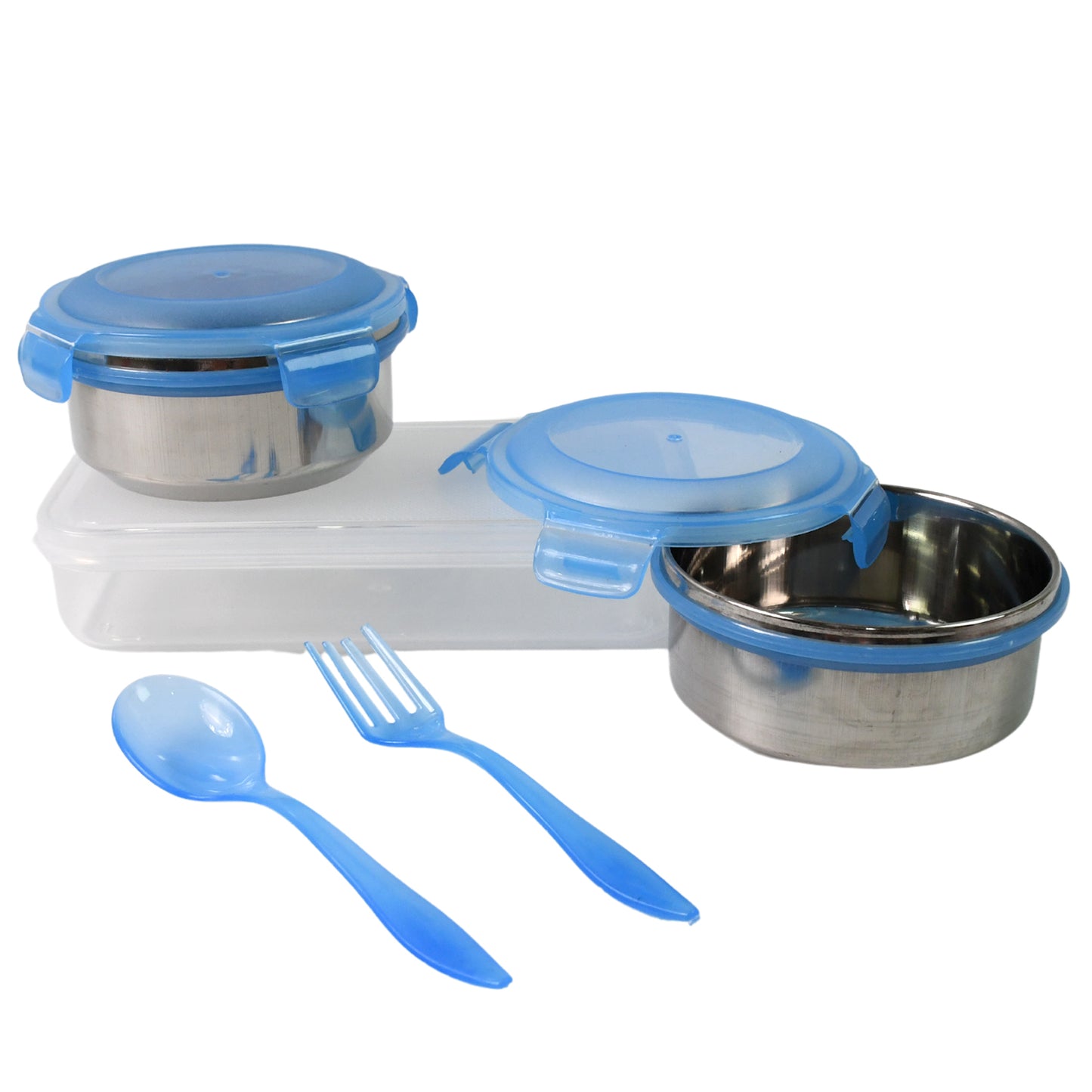 Sumo Lunch Box With Lunch Bag Plastic Lunch Box  Plastic Spoon Fork (2 Pc Set  With Lunch Box) - Zidbik