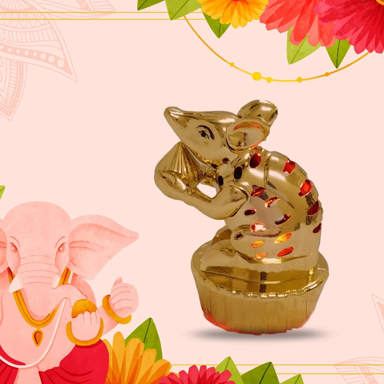 Multicolour Led Mushak Led Mooshak For Ganpati Decorations (1 Pc) - Zidbik