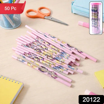 Cartoon Printed Wooden Pencil Set (50 Pc Pack) - Zidbik
