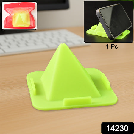 Virgin Mobile Accessories Universal Portable Four-sided Pyramid Shape Desktop Table Mobile Holder Stand (1 Pc) - Zidbik