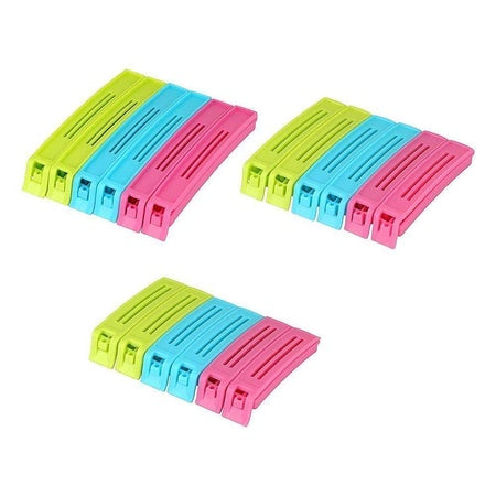 105 Plastic Snack Bag Clip Sealer Set (18 Pcs Multicolour) - Zidbik