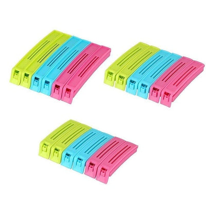 105 Plastic Snack Bag Clip Sealer Set (18 Pcs Multicolour) - Zidbik