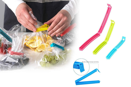 105 Plastic Snack Bag Clip Sealer Set (18 Pcs Multicolour) - Zidbik