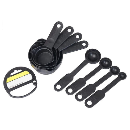 106 Plastic Measuring Cups And Spoons (8 Pcs Black) - Zidbik