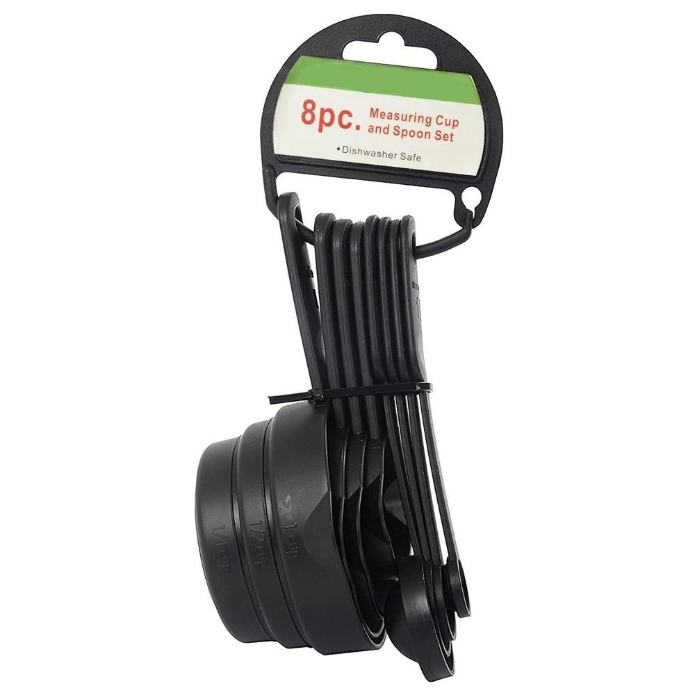 106 Plastic Measuring Cups And Spoons (8 Pcs Black) - Zidbik