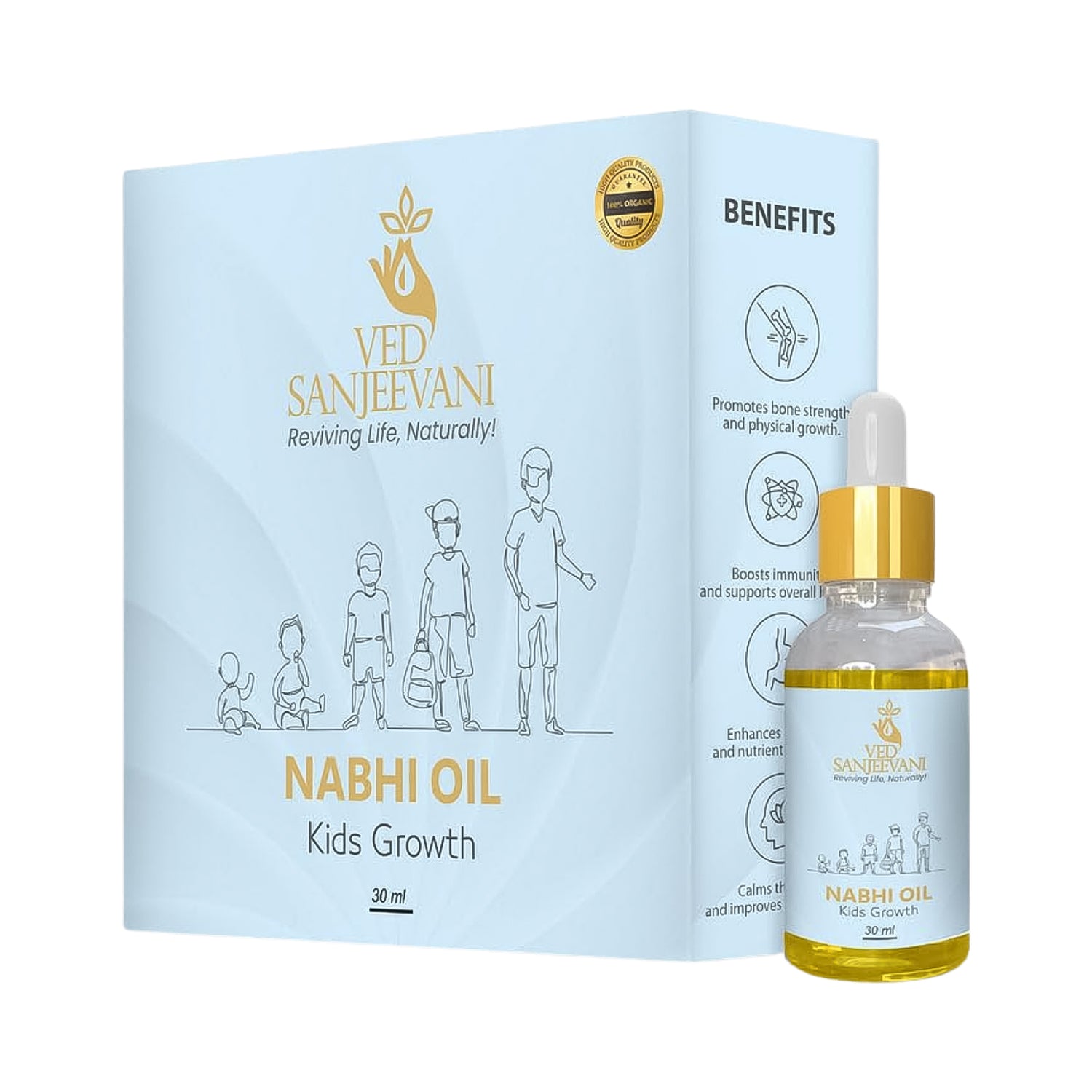 Ved Sanjeevani Nabhi Oil For Kids Growth (30ml  1 Pc) - Zidbik