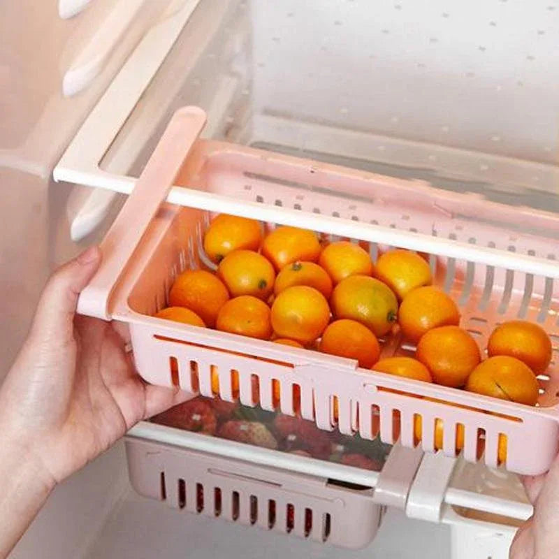 113 Adjustable Fridge Storage Basket Fridge Racks Tray Sliding Storage Racks (4 Pc Set) - Zidbik