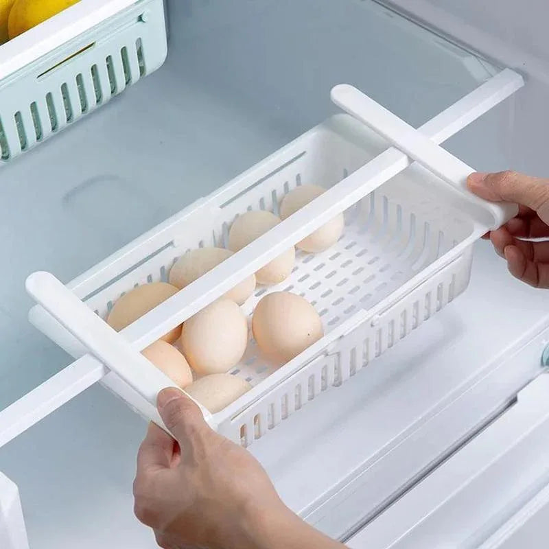 113 Adjustable Fridge Storage Basket Fridge Racks Tray Sliding Storage Racks (4 Pc Set) - Zidbik
