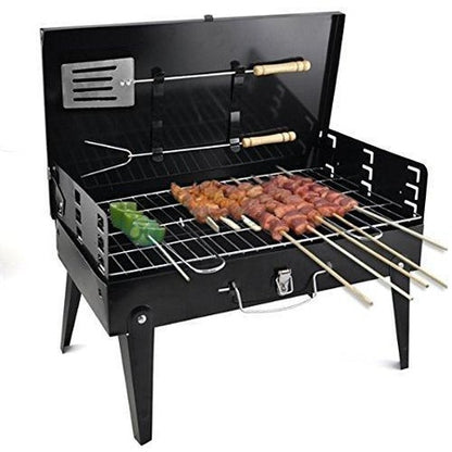 125 Stainless Steel Briefcase Style Barbecue Grill Toaster (Medium Black) - Zidbik