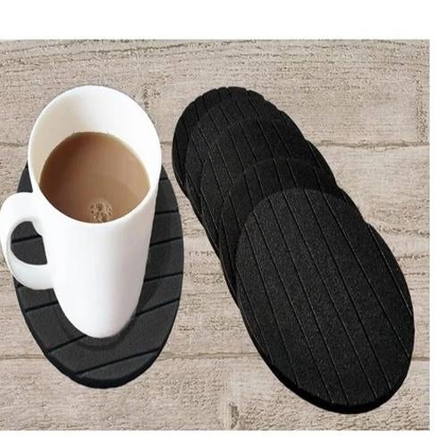 129 6 Pcs Useful Round Shape Plain Silicone Cup Mat Coaster Drinking Tea Coffee Mug Wine Mat For Home - Zidbik