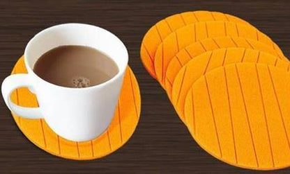129 6 Pcs Useful Round Shape Plain Silicone Cup Mat Coaster Drinking Tea Coffee Mug Wine Mat For Home - Zidbik