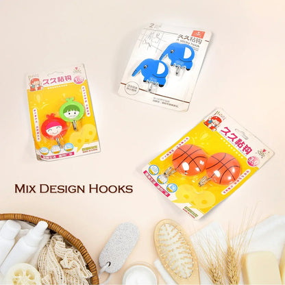 4497 Mix Design Strong Adhesive Hook Wall Hooks High Quality Premium Hook For Home Office Multiuse Hook ( Set Of 10 ) - Zidbik