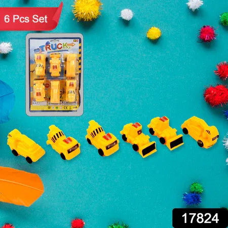 17824 Vehicle Car Engineering Automobile Construction Car Toys Set For Children Kids Crane Excavator Road Roller Forklift Mixer Truck Transporter Truck Machine Construction Toys (6 Pcs Set) - Zidbik