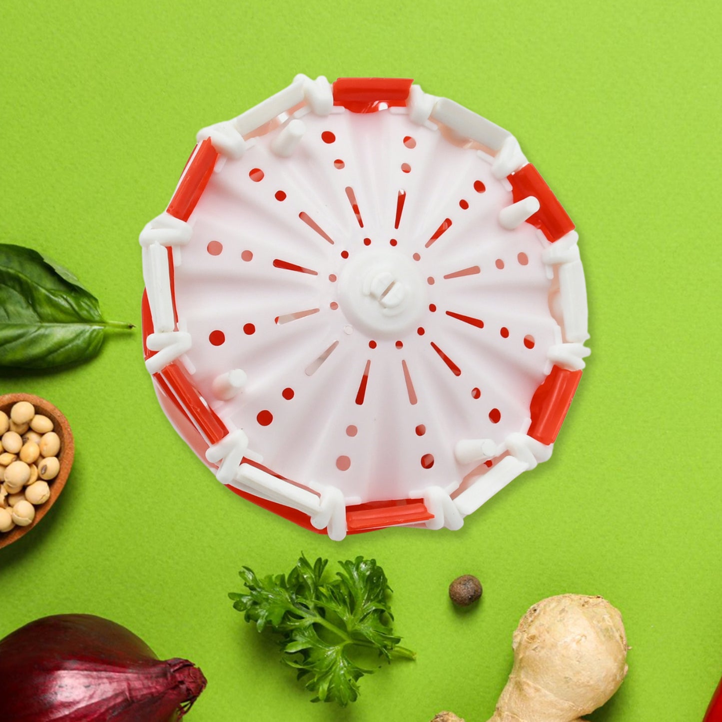 2611 Folding Fruit Basket  Foldable Basket  Fruit Bucket Basket With Hanging Stand  Fruit And Vegetables Basket  Foldable Lotus Shape Basket Tray For Multi-use (1 Pc) - Zidbik