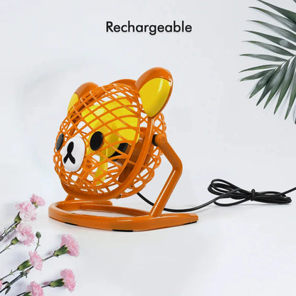 7714 Teddy Bear Portable Fan Adjustable Usb Fan Suitable For Home Office Car Multi Use Fan (Battery Not Include) - Zidbik