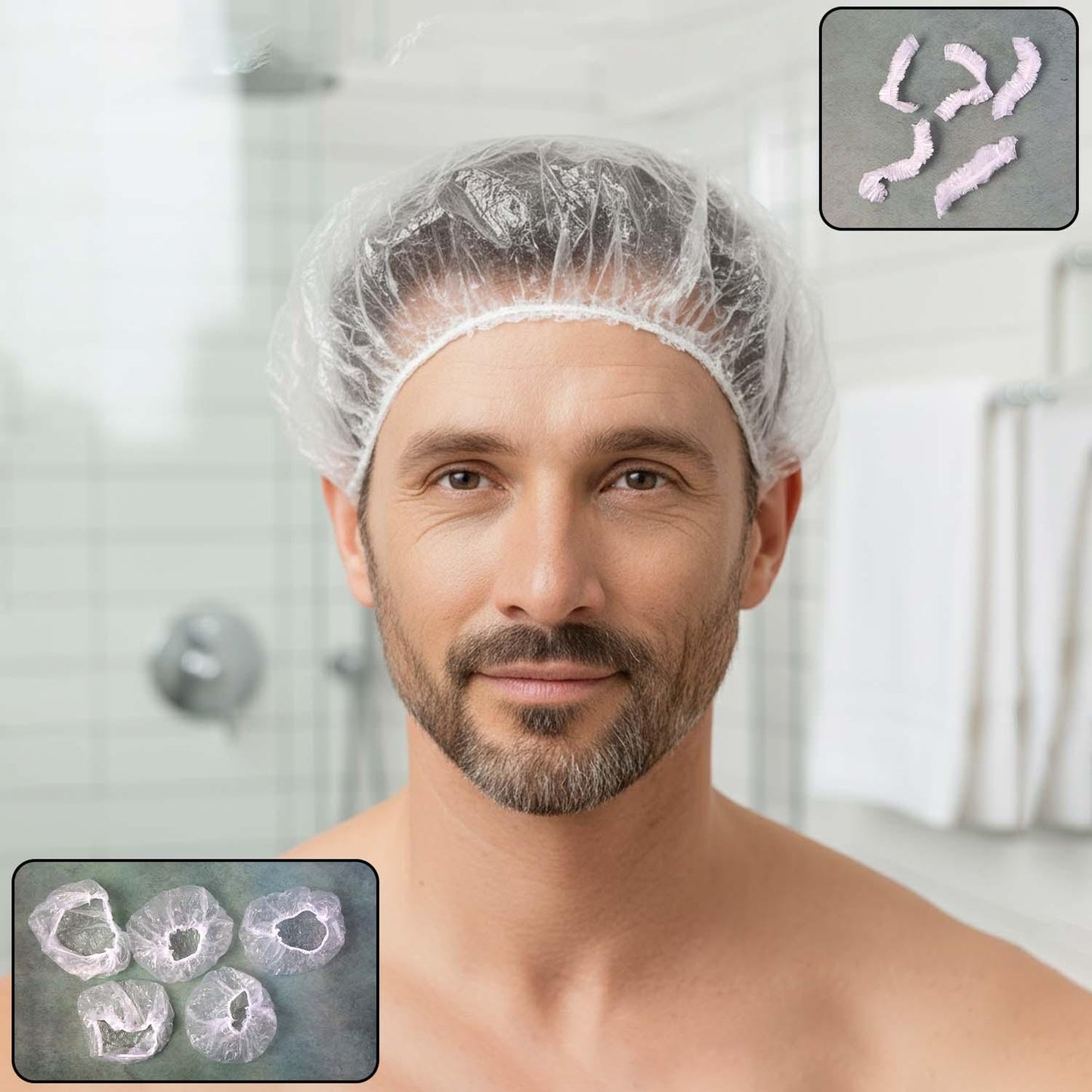 Disposable Mens Hair Protection Shower Cap Head Cover (5 Pc) - Zidbik