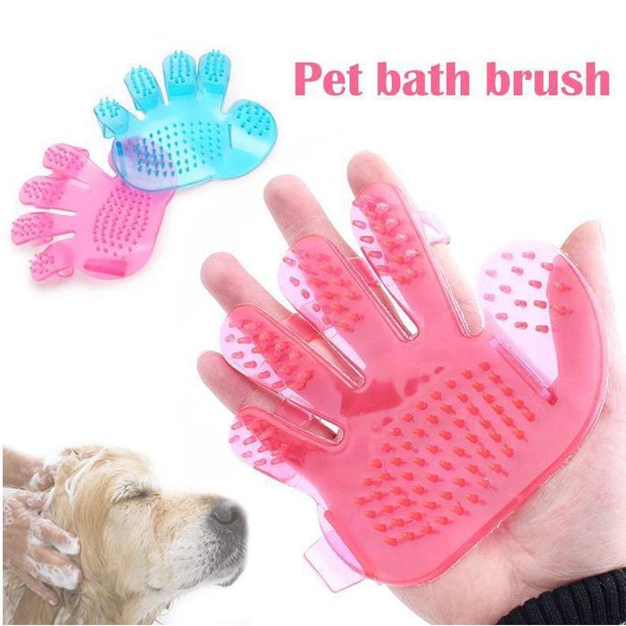 172 Rubber Pet Cleaning Massaging Grooming Glove Brush - Zidbik