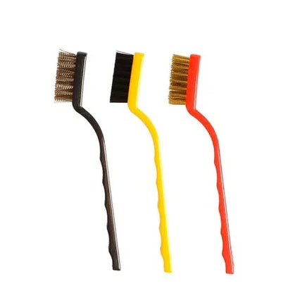 184 -3 Pc Mini Wire Brush Set (Brass Nylon Stainless Steel Bristles) - Zidbik