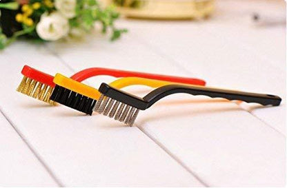 184 -3 Pc Mini Wire Brush Set (Brass Nylon Stainless Steel Bristles) - Zidbik