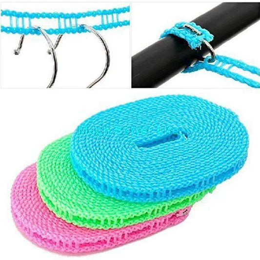 190 Clothesline Drying Nylon Rope With Hooks - Zidbik