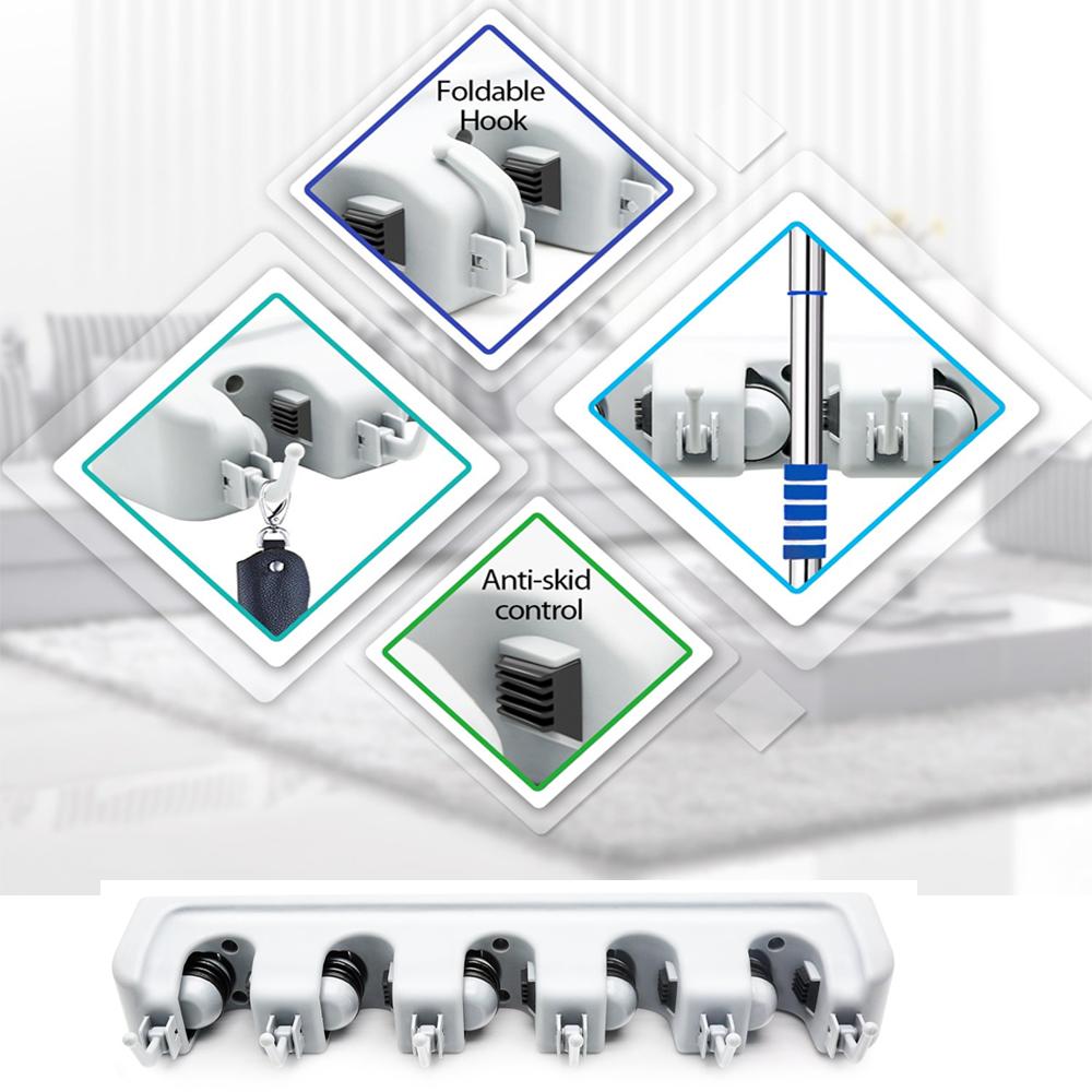 199 5-layer Multipurpose Wall Mounted Organizer Mop And Broom Holder - Zidbik