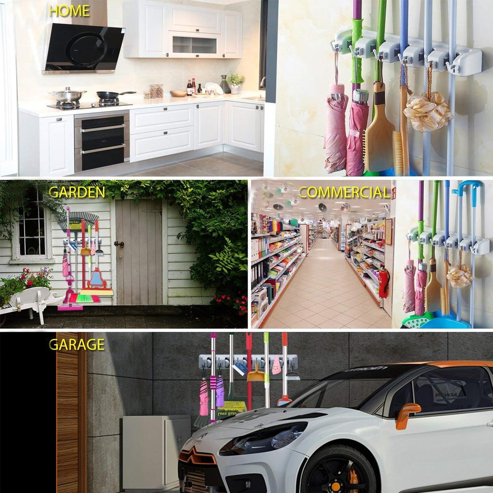 199 5-layer Multipurpose Wall Mounted Organizer Mop And Broom Holder - Zidbik