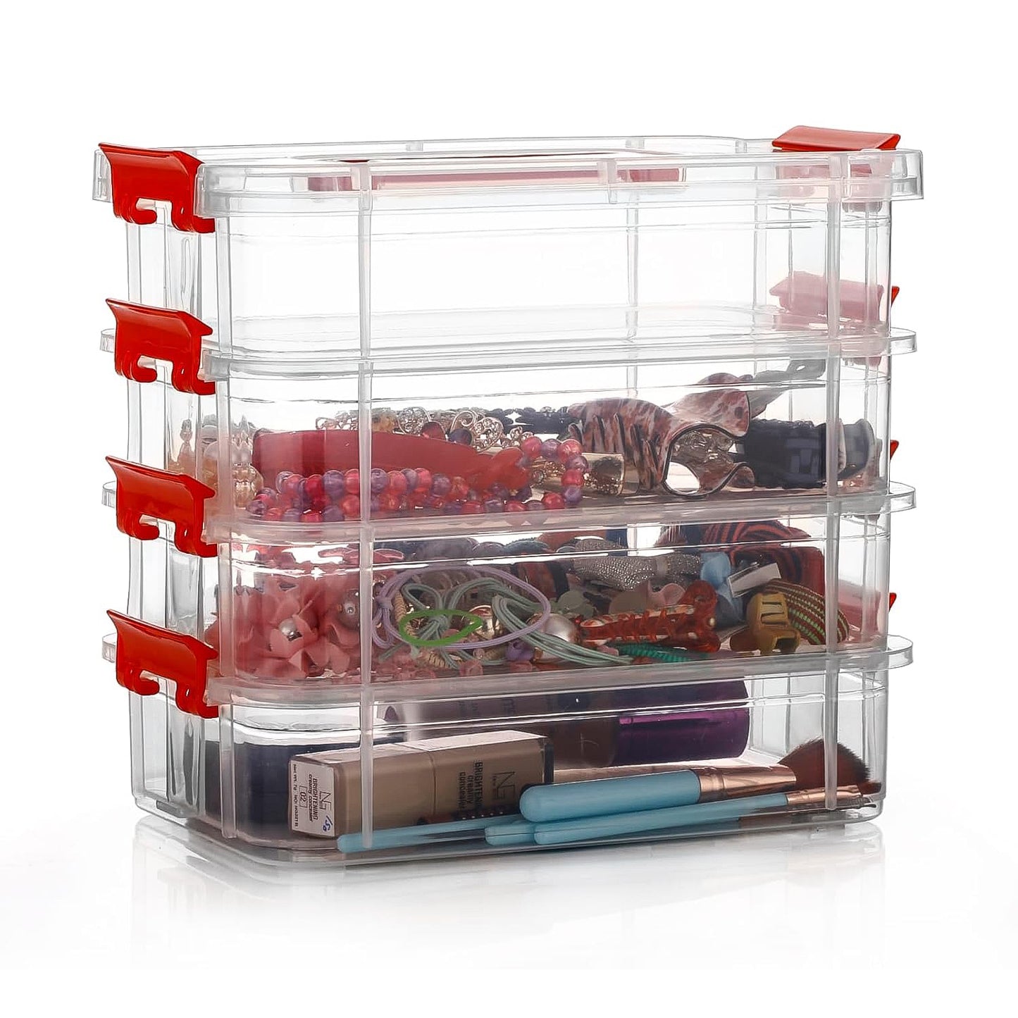 4-layer Transparent Multipurpose Plastic Storage Box - Zidbik