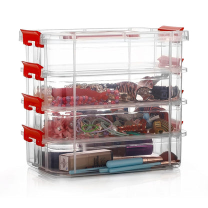4-layer Transparent Multipurpose Plastic Storage Box - Zidbik