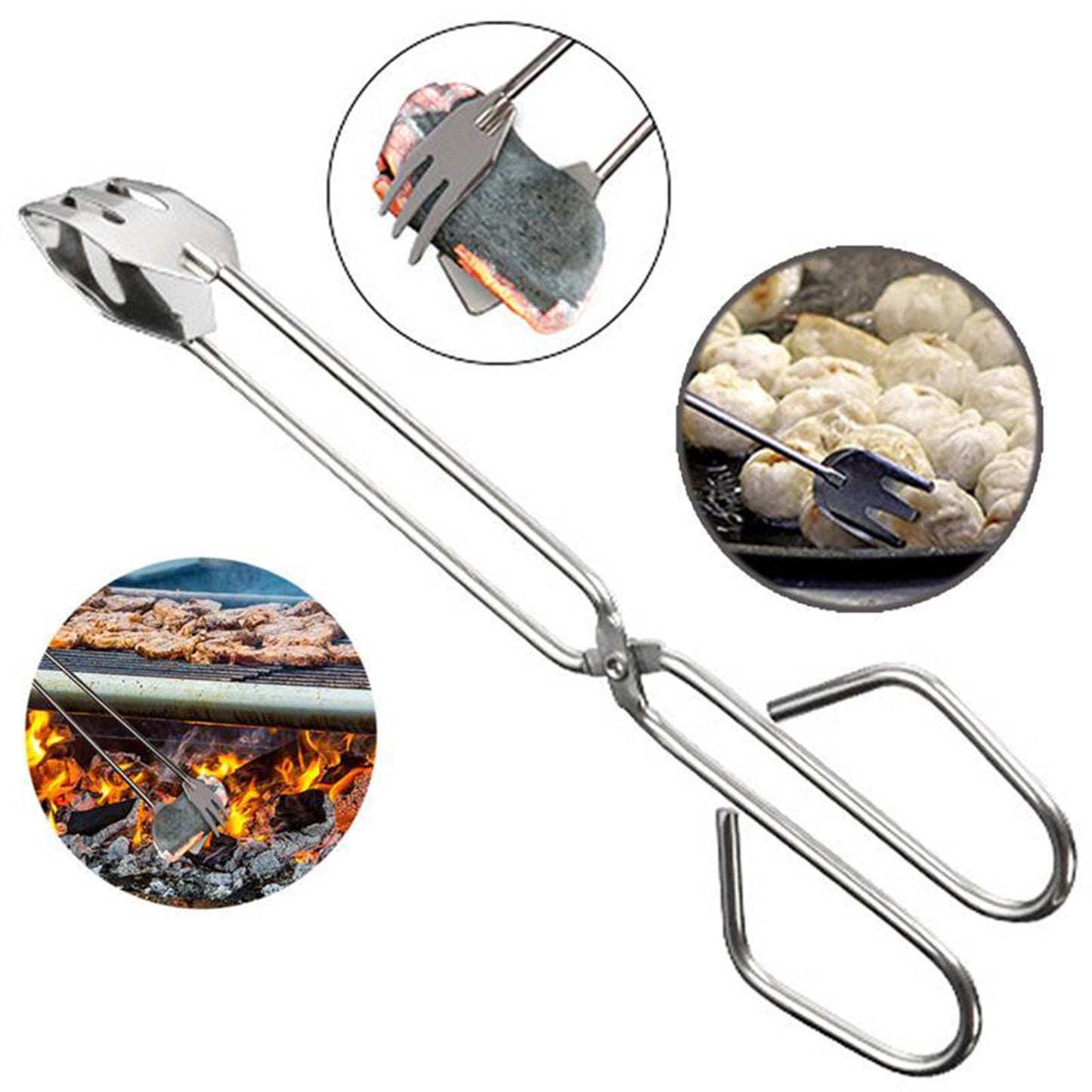 2881 Multi Functional Metal Bbq Clip Tongs Clamp For Garbage Charcoal Serving Tools - Zidbik