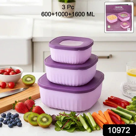 Premium 3 Piece Food Storage Container Set - Zidbik