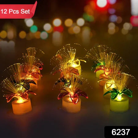 6237 Fiber Optic Light Mini Color Change Led Table Centerpieces Light Up Candle - Pack Of 12 - Zidbik