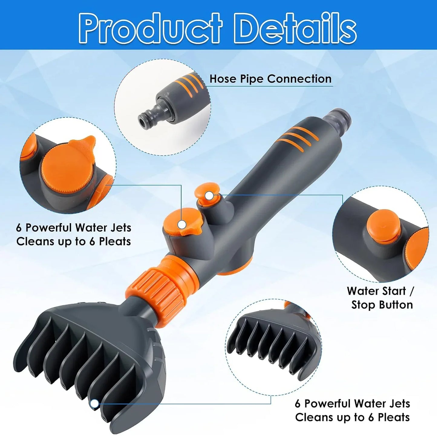 High-pressure Pool Filter Cartridge Cleaner Nozzle (1 Pc) - Zidbik