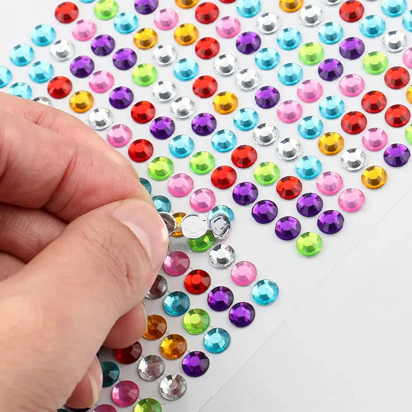Self Adhesive Multi Size Shaped Shining Stones Crystals Stickers For Art Craft Mobile Phone Decoration Jewellery Making School Projects Creative Work - Zidbik