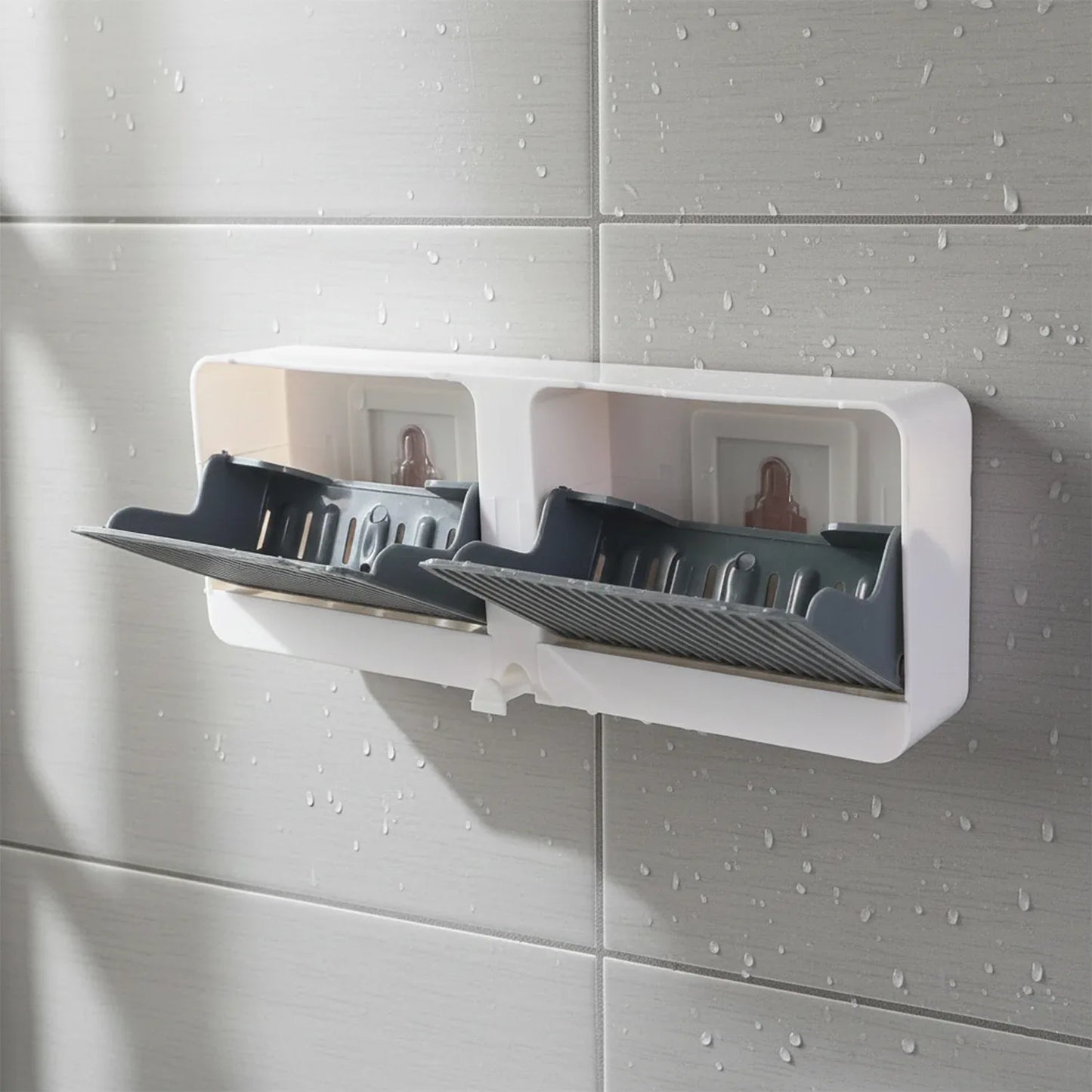 Wall Mounted 4-compartment Bathroom Storage Soap Holder - Zidbik
