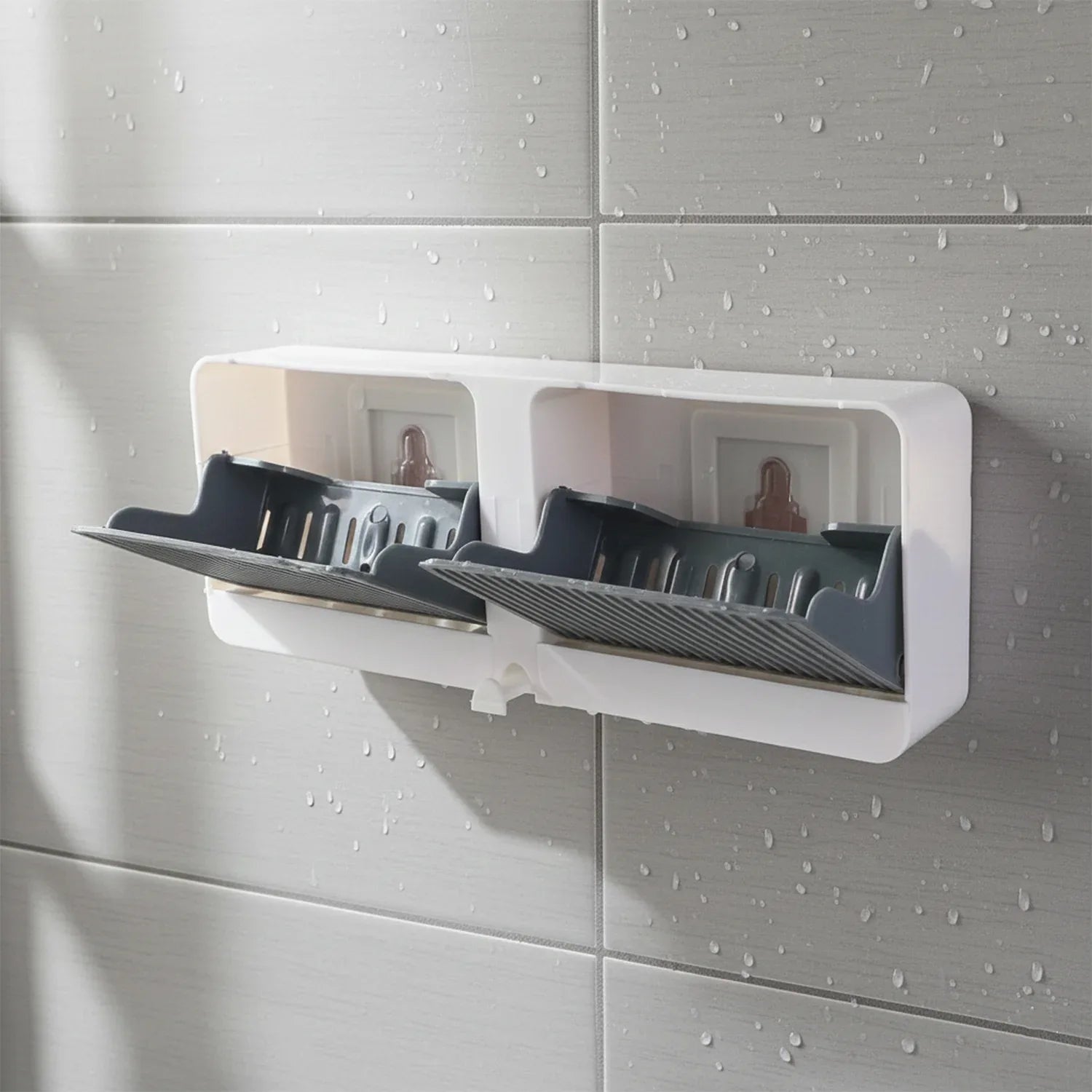 Wall Mounted 4-compartment Bathroom Storage Soap Holder - Zidbik