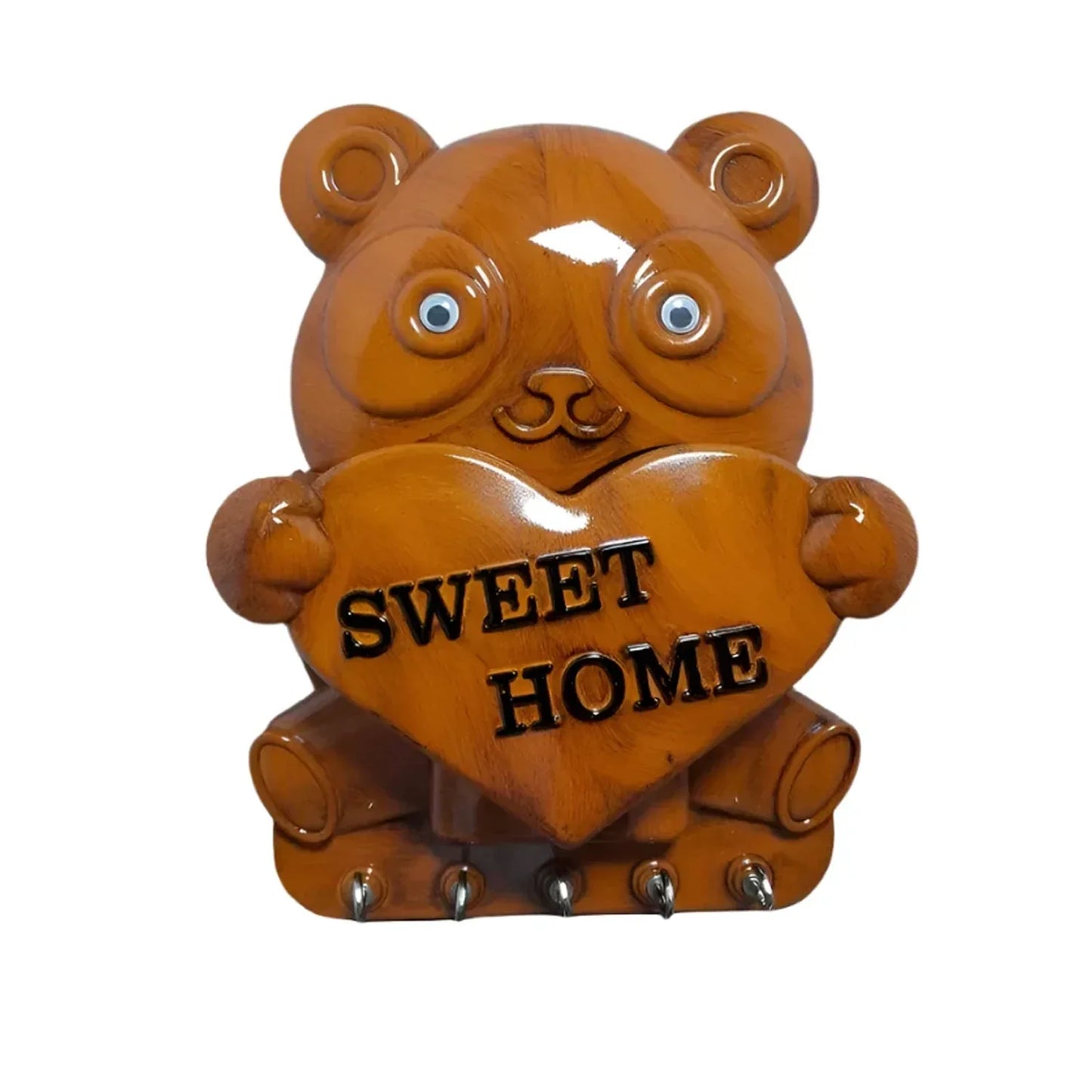 Cute Plastic Panda Key Holder Wall Key Rack With 5 Hooks (1 Pc) - Zidbik