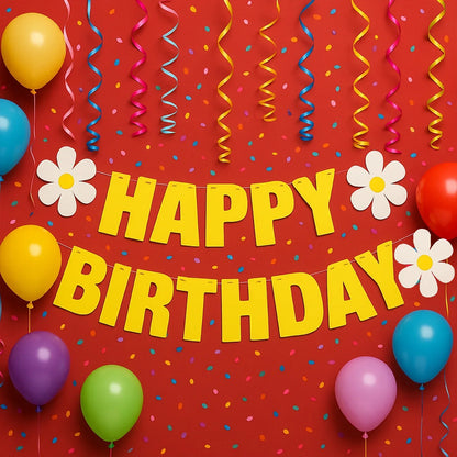 Happy Birthday Party Decoration Banner Set - Zidbik