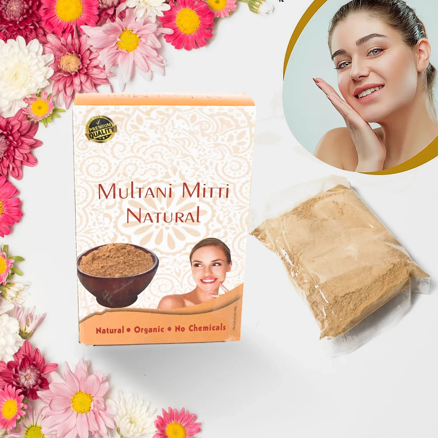 12791 100gram Herbal Tan Removing Multani Mitti Face Pack For Skin Care Age Group - Zidbik