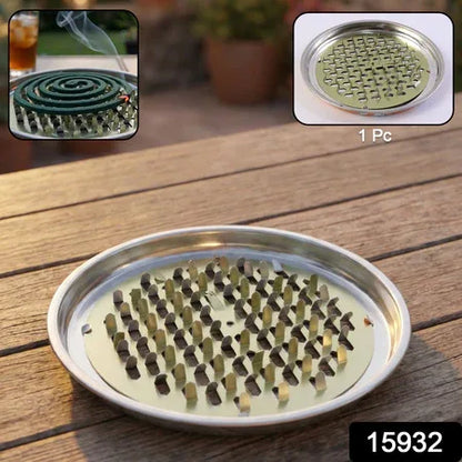 Round Metal Mosquito Coil Stand (1 Pc) - Zidbik